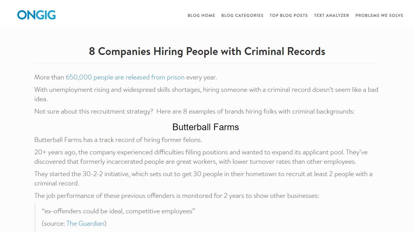 8 Companies Hiring People with Criminal Records | Ongig Blog